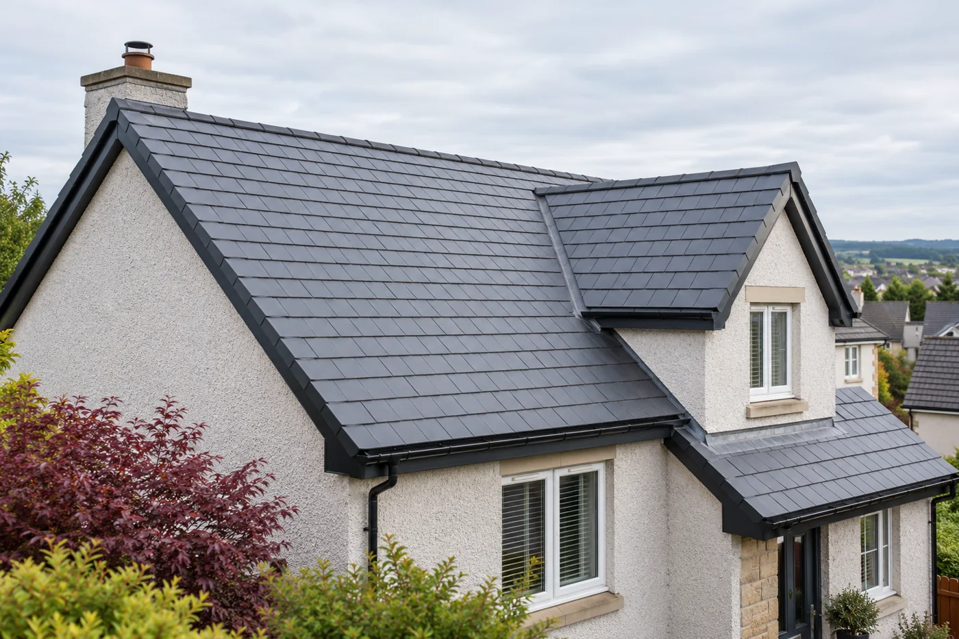 Pitched roof on an ordinary domestic house