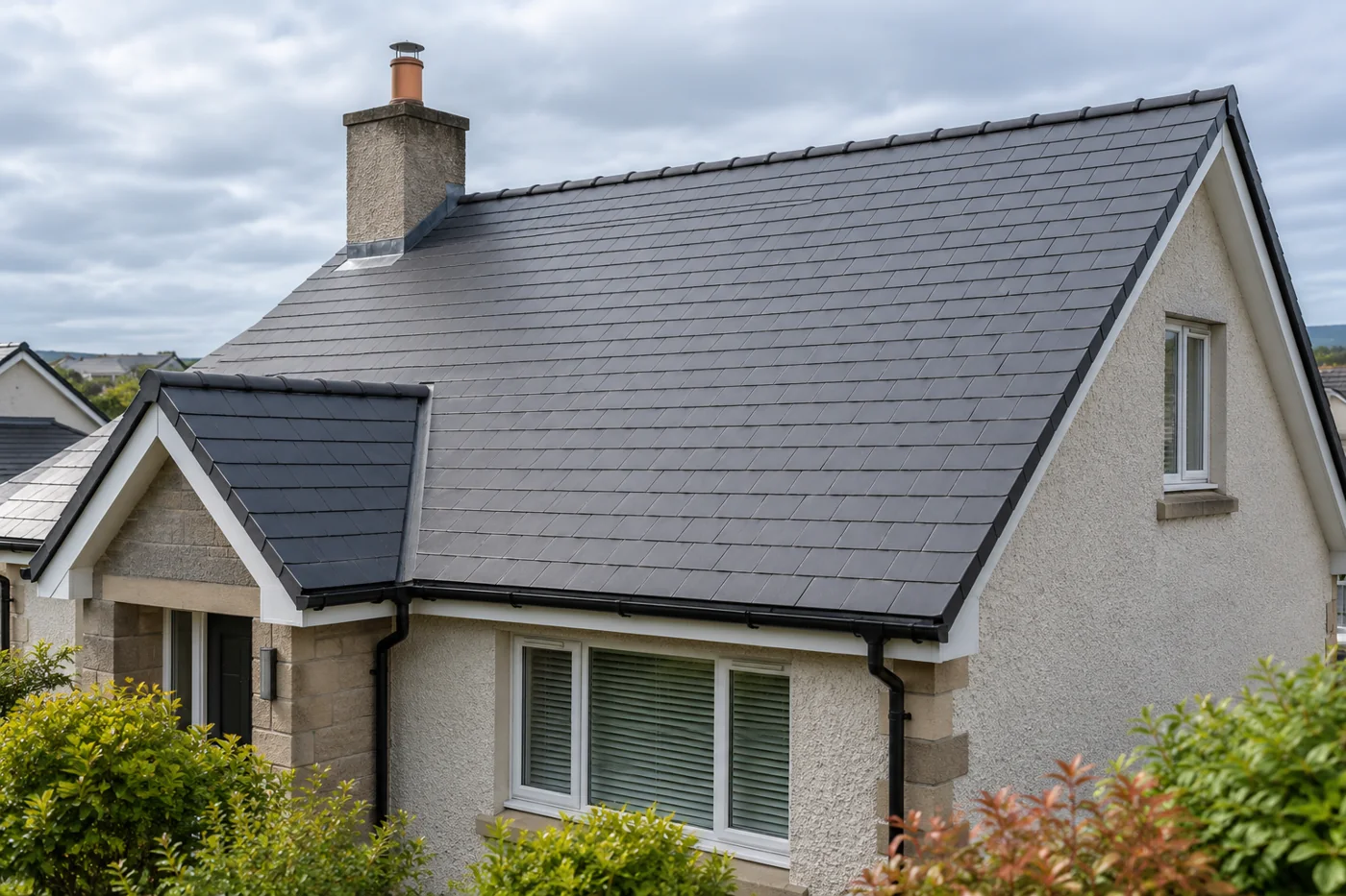 Pitched roof on an ordinary domestic house