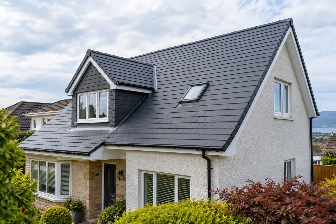 Pitched roof on an ordinary domestic house