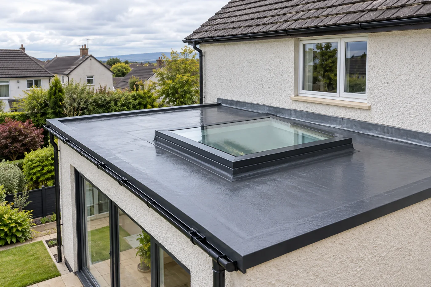 Flat extension roof and rooflight