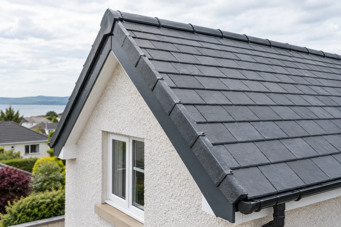 Pitched roof ridge or verge detail