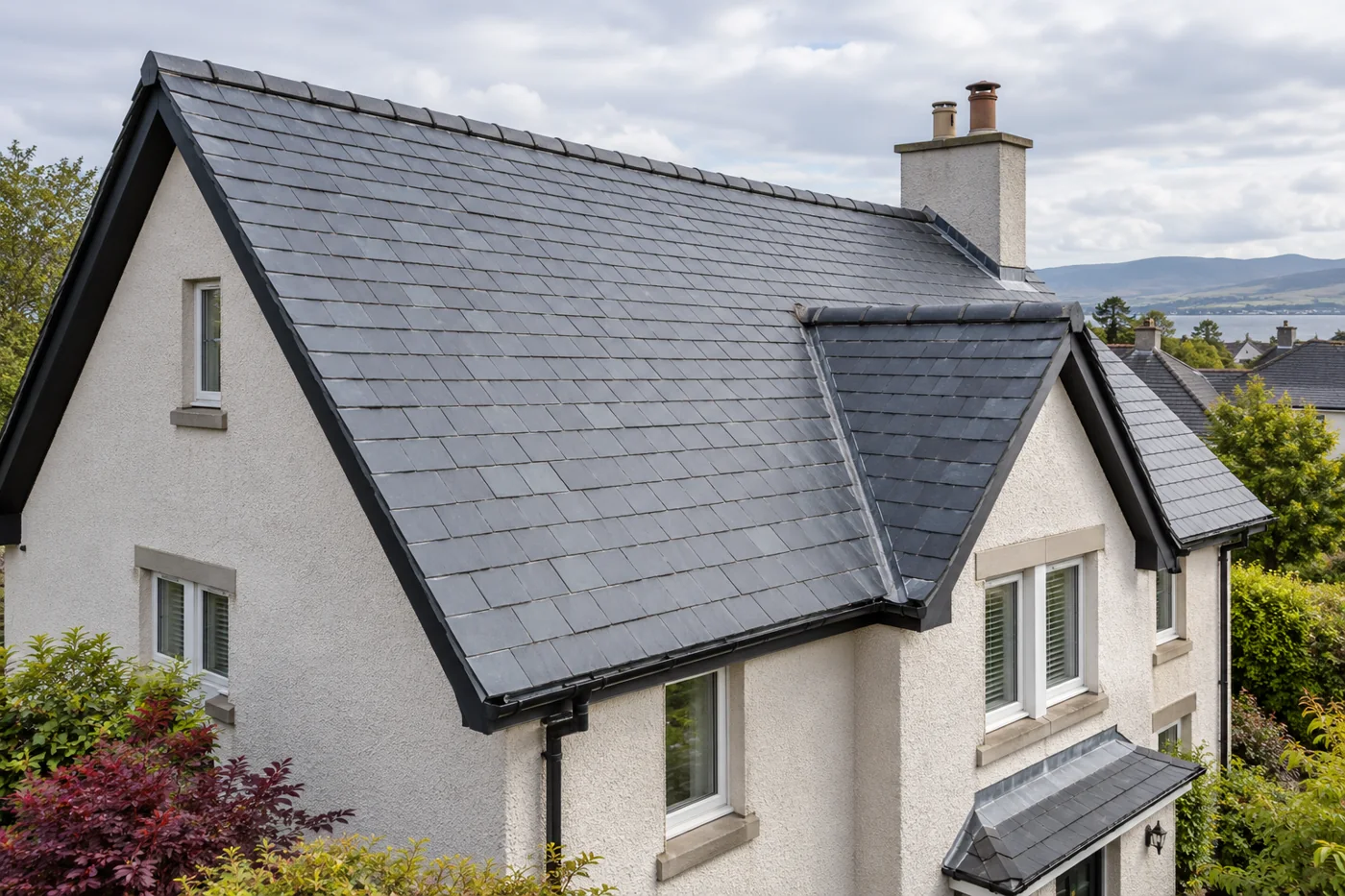 Natural slate pitched roof
