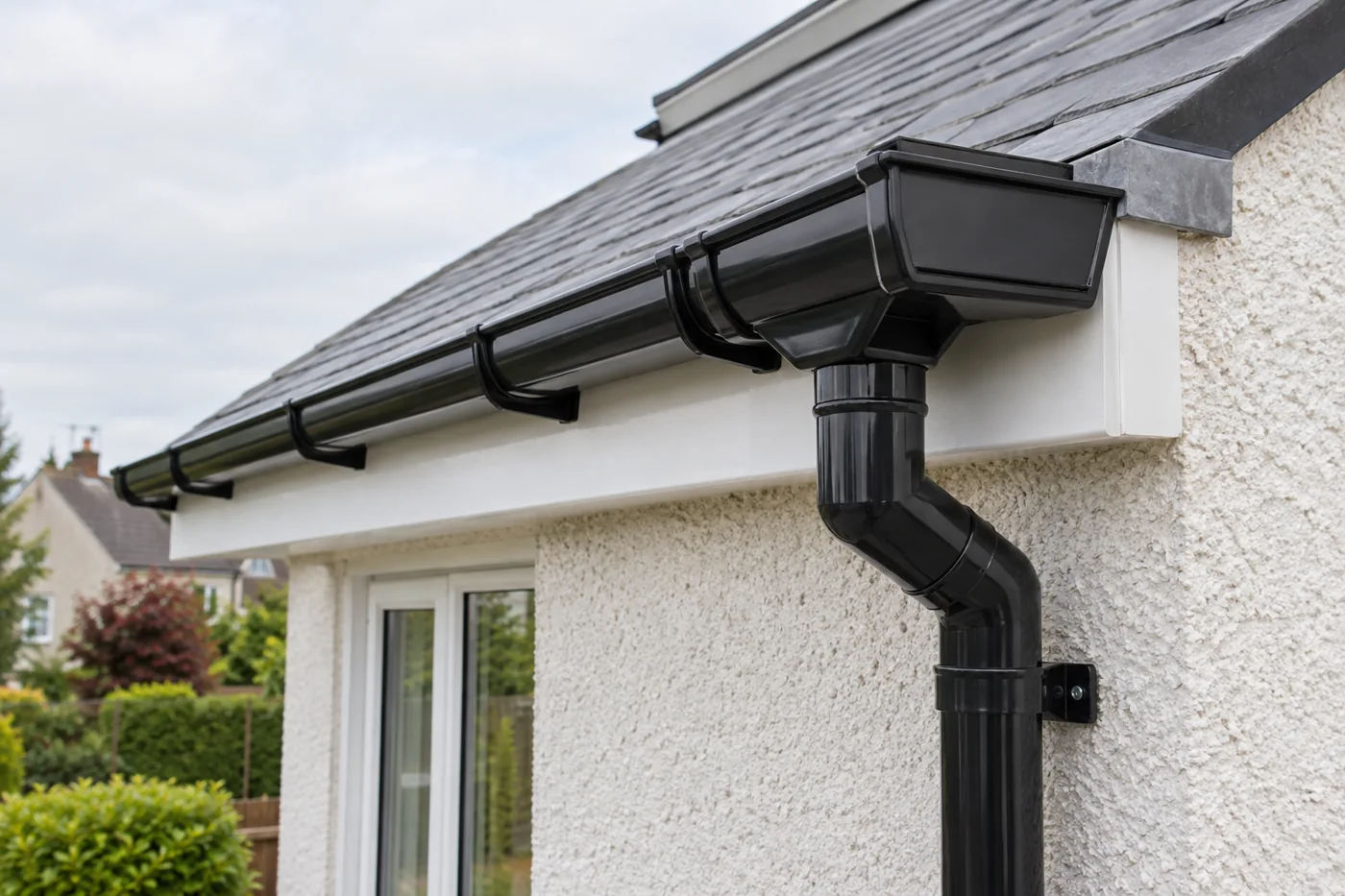 Gutter outlet and downpipe connection